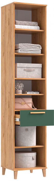 Модульная прихожая Ирис, Крафт золотой/Браш мени грин