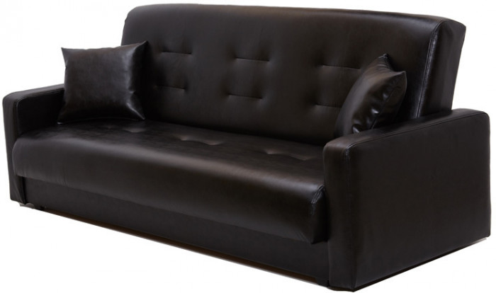 Диван-кровать Аккорд 140х190, книжка, экокожа, цвет черный