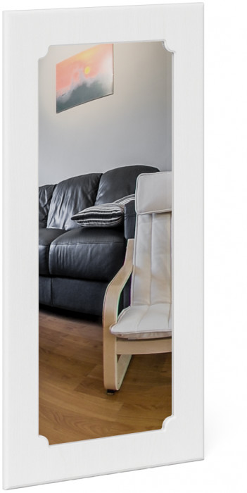 Прихожая П-6 Тумба для обуви 2 секции + Зеркало, цвет венге/фасады МДФ белое дерево фрезеровка прованс, ШхГхВ 50х35х210 см.