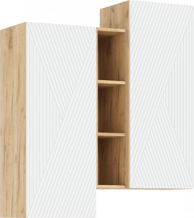 Флэш Модульная Гостиная, вариант №1, Браш вайт/Дуб крафт