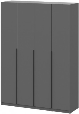 Шкаф распашной с наполнением (11 полок + 2 ящика + штанга) ШК 5 (1600), Графит