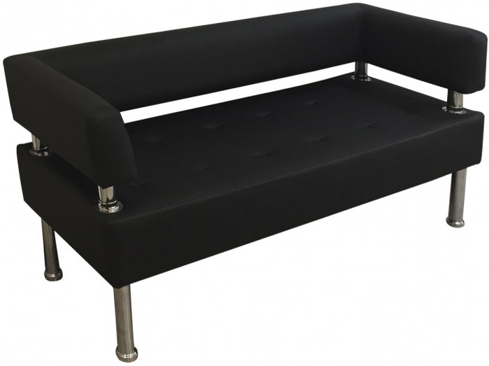 Диван Бизнес 120, экокожа, черный