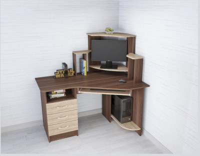 Компьютерный стол Грета-7 ясень шимо/дуб сонома