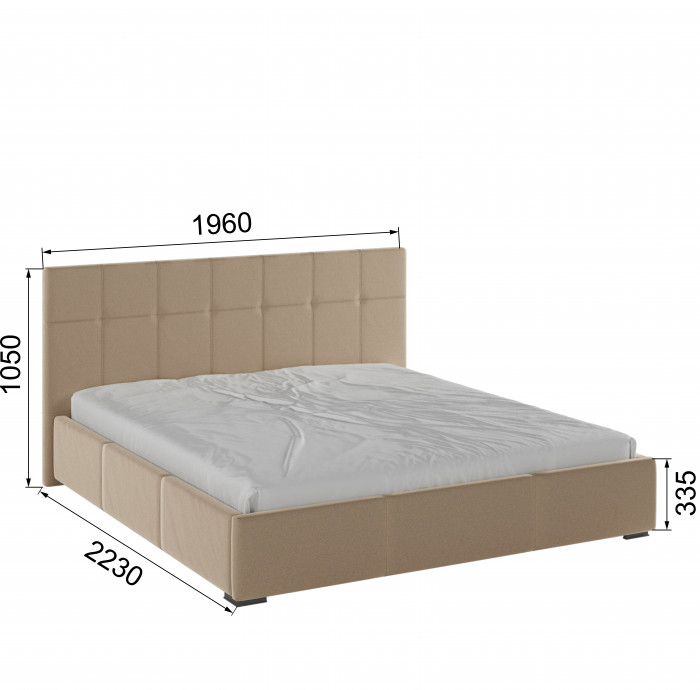 Рио Кровать интерьерная 180 бежевый квадрат, ПМ