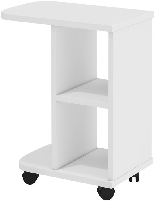 Стол журнальный С-МД-СЖ-3, цвет белый шагрень, ШхГхВ 47х30х60 см.