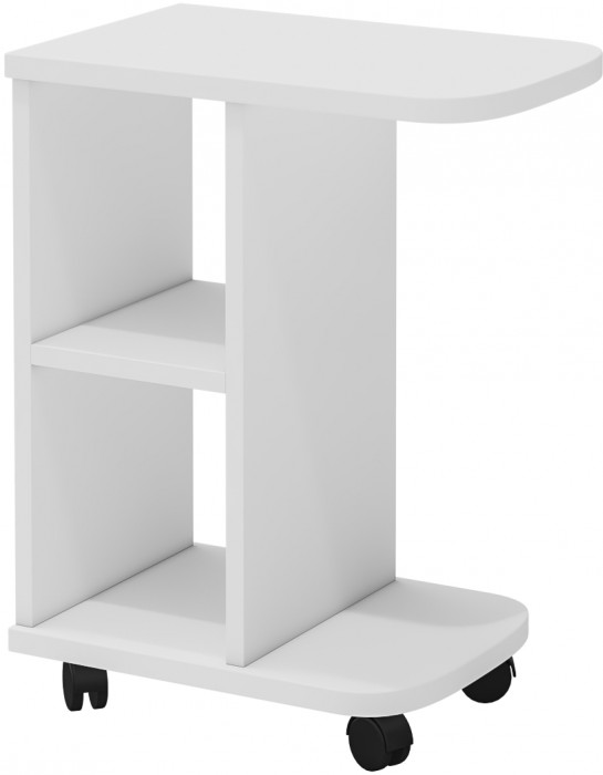 Стол журнальный С-МД-СЖ-3, цвет белый шагрень, ШхГхВ 47х30х60 см.