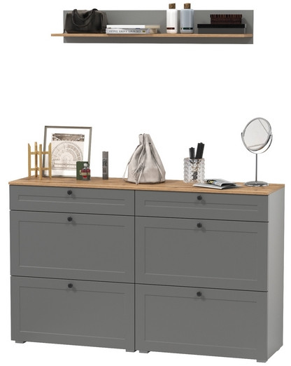 Остин Прихожая 66, серый графит/дуб крафт золотой