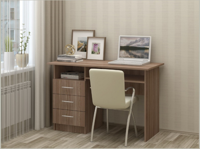 Стол письменный ПС-02 (с ящиками) (Венге / Ясень шимо светлый)