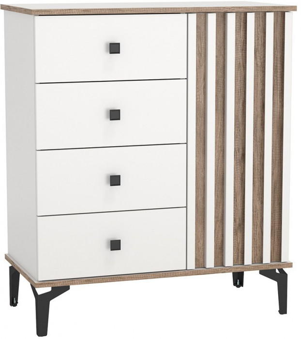 Комод 51.05 Либерти опора h=150мм Белый / Дуб Каньон