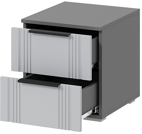 Тумба прикроватная Алмьерия ТБ-400, Серый графит, Бархат серый