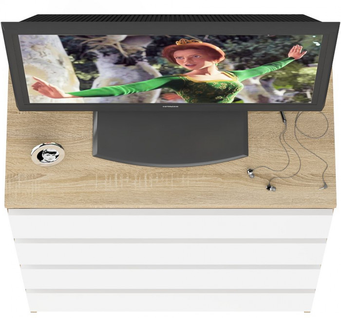 Мори Комод МК800.4, цвет дуб сонома/белый, ШхГхВ 80,4х41х94 см.