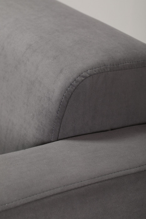 Диван прямой Томи, 180 см, велюр, серый графит