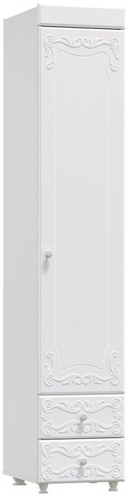 Шкаф-пенал 1дв. (гл.560) с ящиками Италия ИТ-35 белое дерево