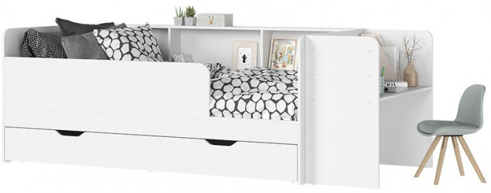 РУНА КР 01 Кровать универсальная Фасад БЕЛЫЙ/Корпус БЕЛЫЙ