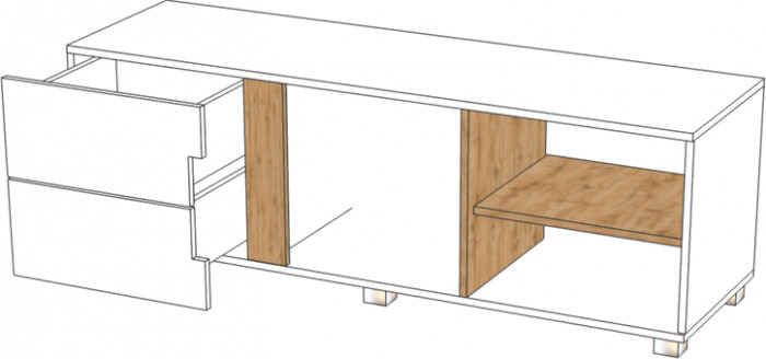 Модульная гостиная комната "Шанталь" - Дуб наварра/Белый