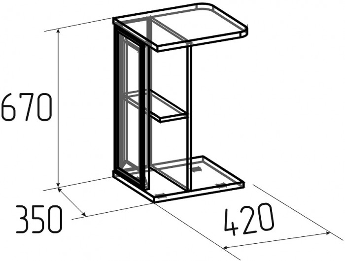 Столик журнальный приставной Аурелио 17, белый