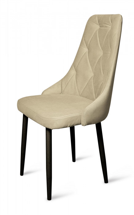 Стул "Граф" черный матовый Томми 02 бежевый