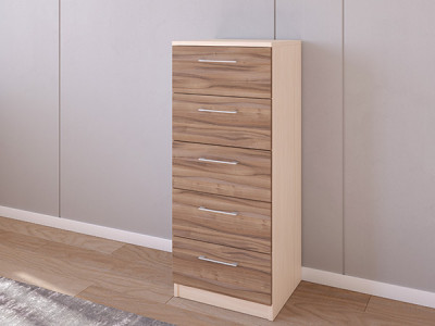 Комод 02/23 45х40х110 Дуб молочный/Орех