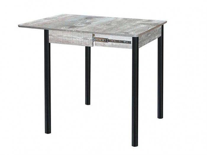 Глайдер стол обеденный / бетон темный/черный