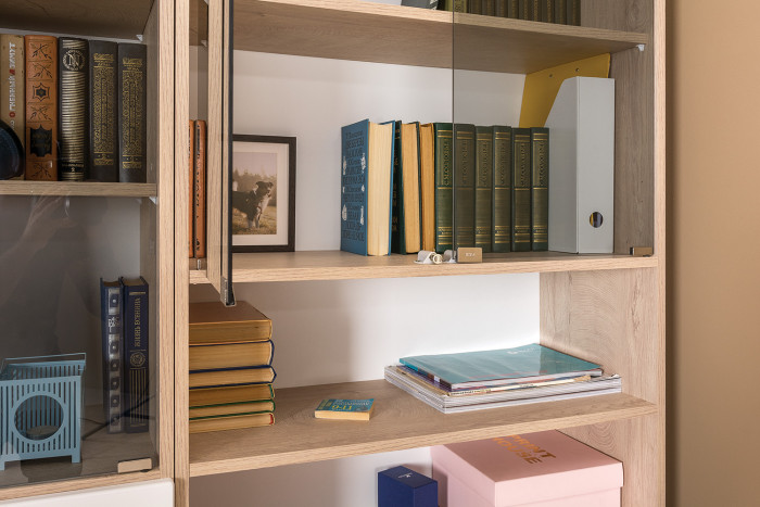 Бостон № 28, дуб эндгрейн элегантный/фасады МДФ милк рикамо софт