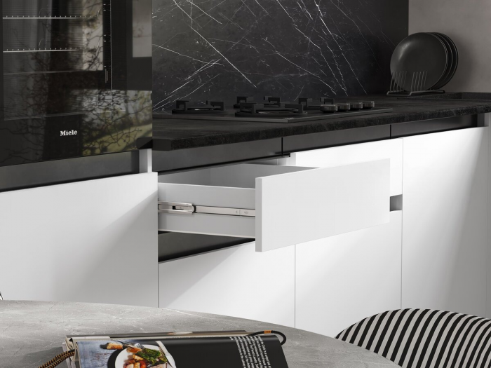 Кухня Техно-6 3,0х1,8м Белый/Браш Вайт