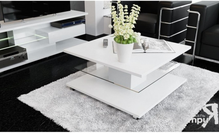 Diamond Стол журнальный тип 1 (Белый глянец)
