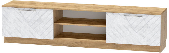 Тумба-2 под ТВ напольная "Иннэс-7", Крафт золотой/Бетон снежный