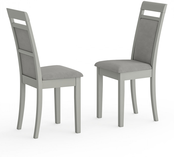 Два стула Мебель--24 Гольф-12 разборных, цвет серый, обивка ткань велюр серый 63, ШхГхВ 40х40х100 см., от пола до верха сиденья 47 см.(мягкая спинка)