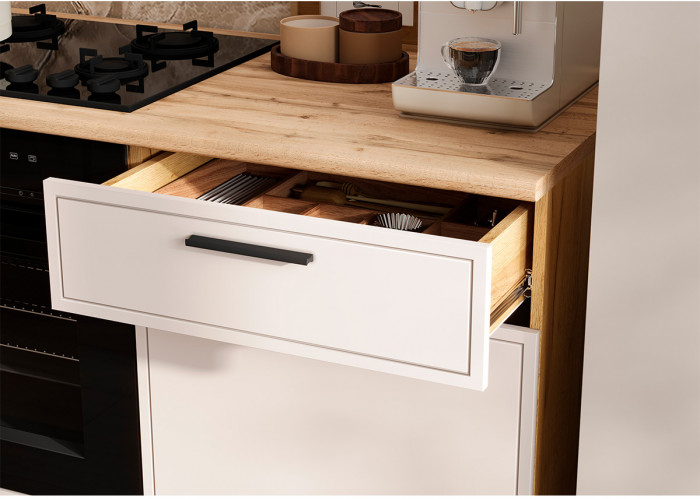 Модульная кухня Бьянка 1,2х2,2м, Крафт золотой/Кашемир