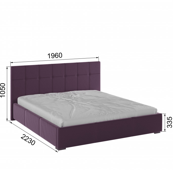 Рио Кровать интерьерная 180 винный квадрат, ортопед