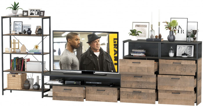 Трувор Гостиная 098, дуб гранж песочный/интра