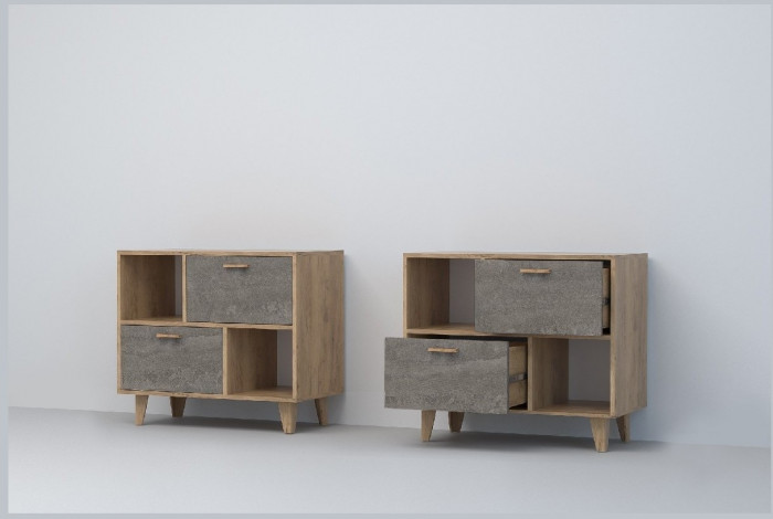 Эго Тумба Т-1 НГ (Камень Темный/Бетон Светлый)