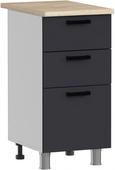 МК Аленушка Н3Я 400 Лаванда Сталь, скоба черный (без столешницы)