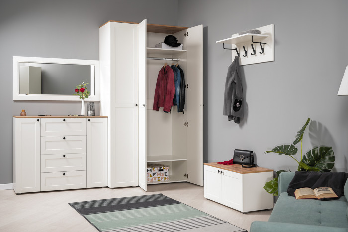 Остин Набор шкафов 01, белый шагрень/дуб крафт золотой