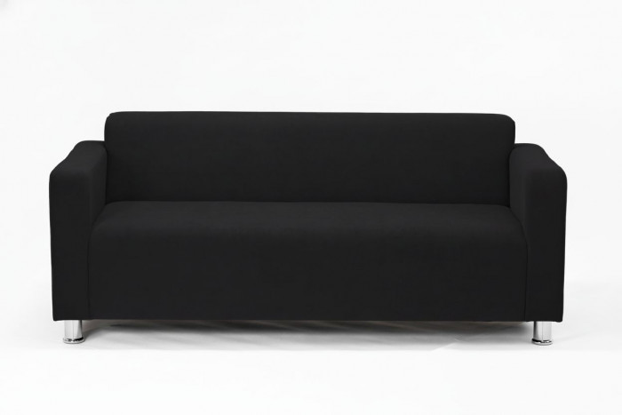 Диван прямой Томи, 200 см, велюр, черный