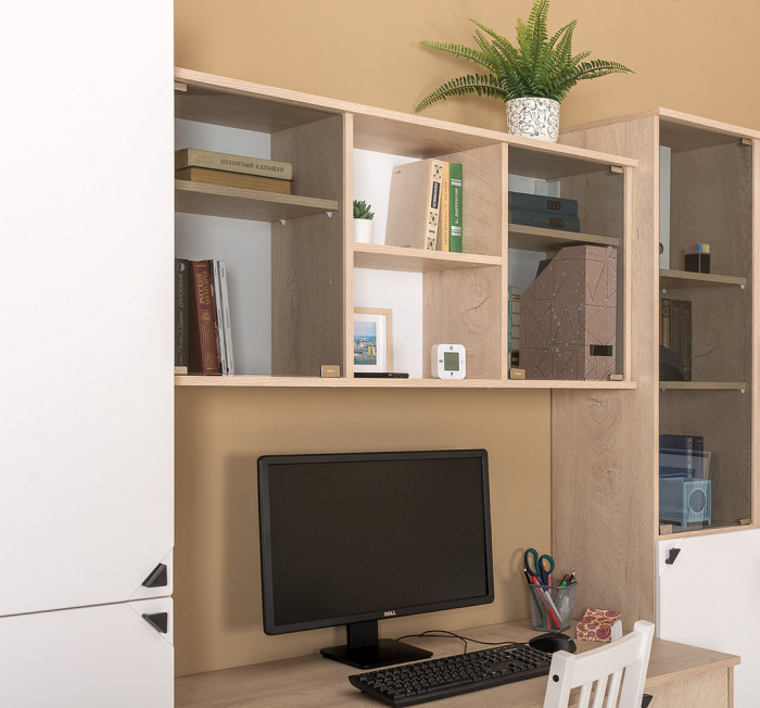 Бостон № 29, дуб эндгрейн элегантный/фасады МДФ милк рикамо софт