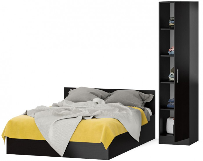 Кровать 1400 + Пенал Стандарт, венге