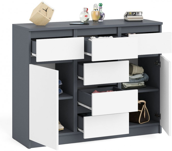 Мори Комод МК1200.4, графит/белый