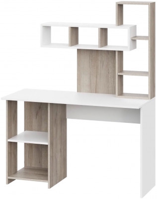 стол компьютерный Олимп дуб крафт серый/белый