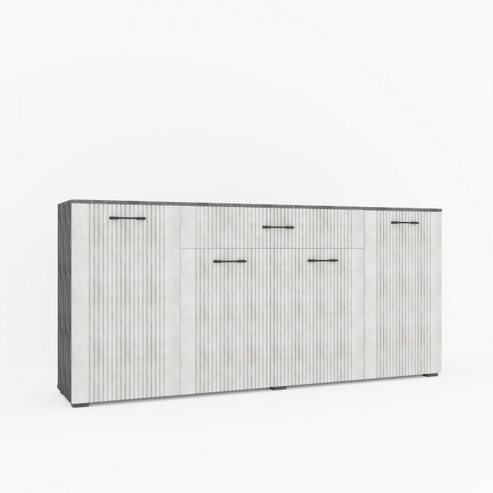 Комод для спальни "Денвер" - Бетон спаркс/Перламутр жемчуг