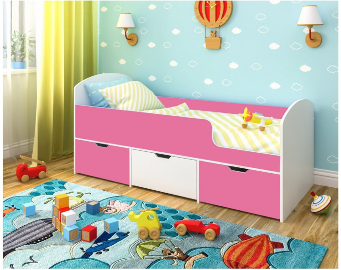 Кровать Малыш Мини (Белое дерево/Лайм)