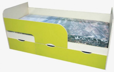 Кровать детская Минима &quot;Лего 1860&quot; (1892х770х850) дуб атланта/лимон глянец