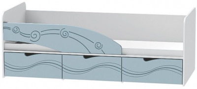Детская кровать Бриз-3 80х190, волна (Антарктида/Белый/Левый)