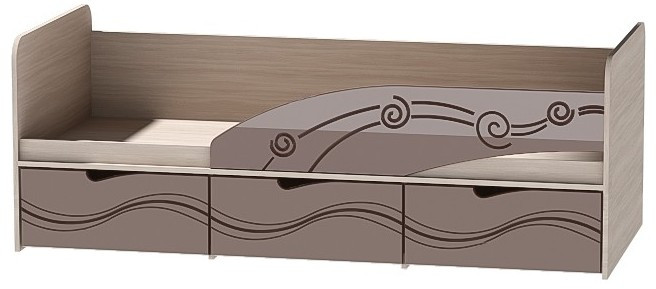 Детская кровать Бриз-3 80х190, волна (Антарктида/Белый/Левый)