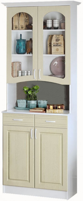 Буфет Констанция 2-х створчатый (Белый матовый / голубой)