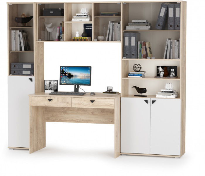 Бостон № 30, дуб эндгрейн элегантный/фасады МДФ милк рикамо софт