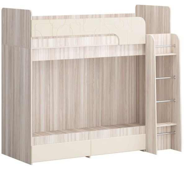 Двухъярусная кровать Бемби МДФ NEW, ясень (милк, Ясень шимо светлый)