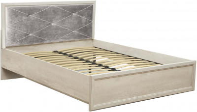 Кровать двуспальная с орт. осн. 32.25-02 Сохо (1600) бетон пайн белый