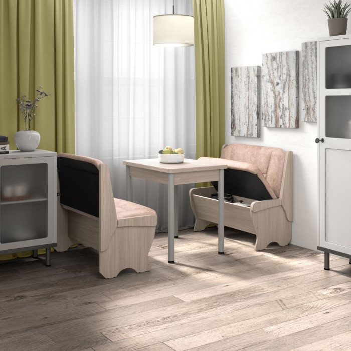 Кухонный набор скамья 950 Лотос - стол Ирис / ясень светлый/латте