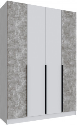 Шкаф Мадрид (1,6) с 6 ящ. внутри без зеркала, Белый/Ателье светлое